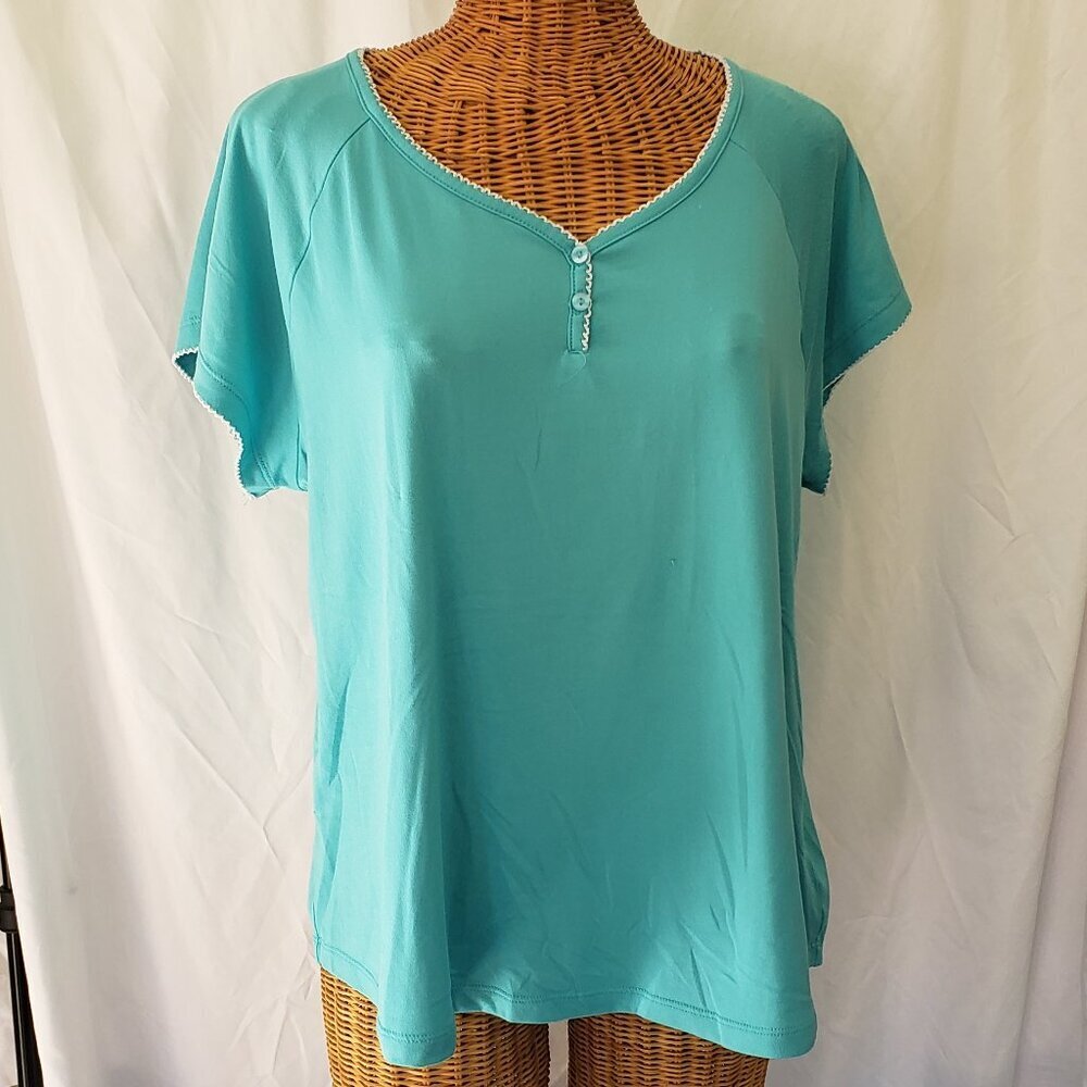 The Original Muk Luks Women's Plus Size 3/4 Sleeve Scoop Neck Top - XL